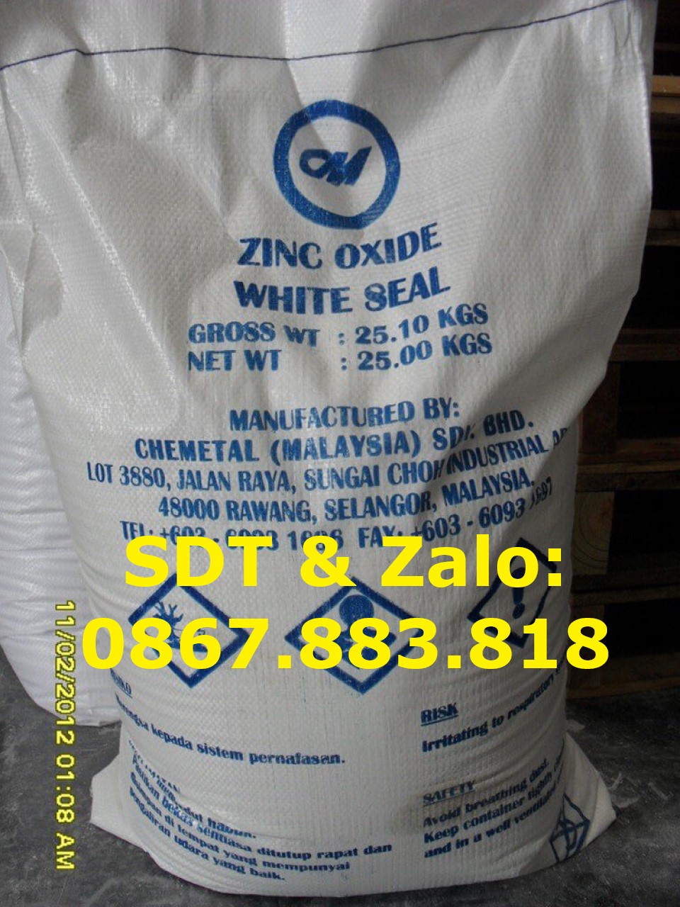 Kẽm Oxide dùng trong sản xuất pin