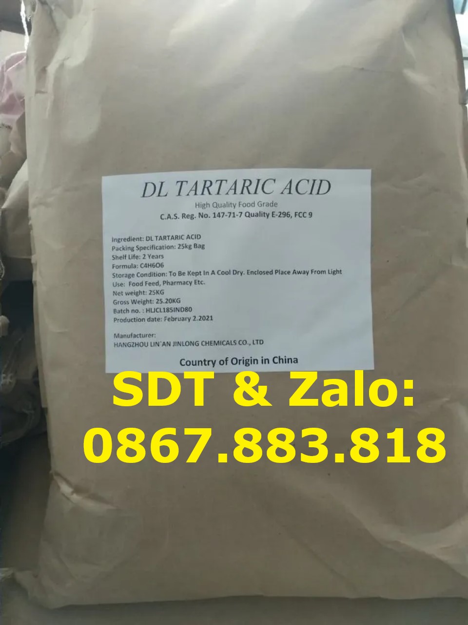 Tartaric Acid dùng trong dệt may và nhuộm