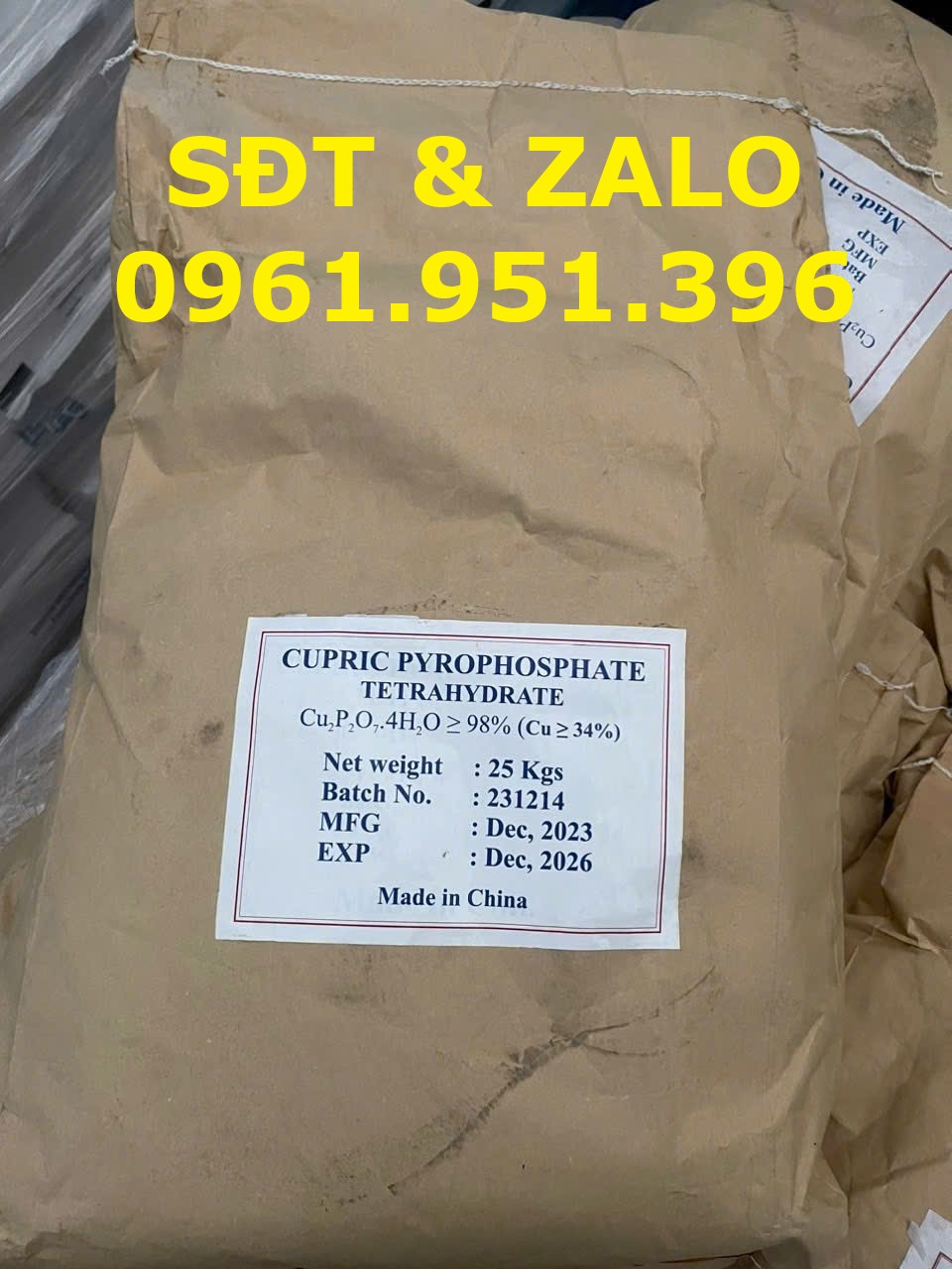 Cupric Pyrophosphate Tetrahydrate - Đồng Pyrophosphate -1